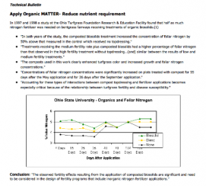 NP Technical Bulletin - Apply Organic Matter - Reduce Nutrient Requirement