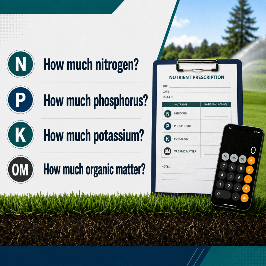 Calculate how much N-P-K and OM for a nutrient prescription